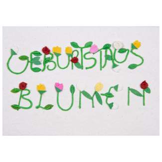Schrift Karte "Geburtstagsblumen" 