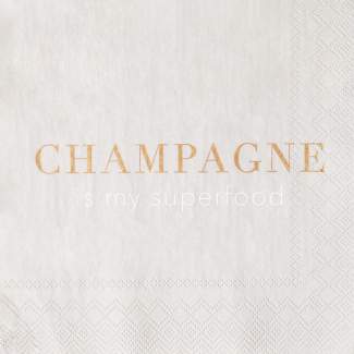 Cocktailservietten "Champagne is my superfood" 