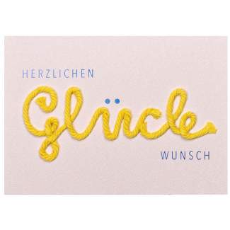 Kordelkarten "Herzlichen Glückwunsch" 