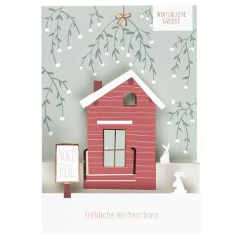 Weihnachtskartenhaus "Fröhliche Weihnachten" 