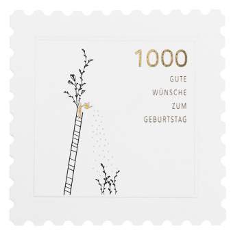 Briefmarkenkarten "1000 gute Wünsche" 